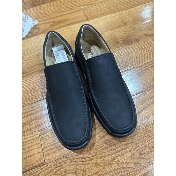 NEW Aston Marc Mens Black Comfort Dress Shoes Size 11 Slip On - Picture 6 of 8
